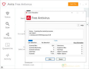 Zrzut ekranu Avira Free Antivirus