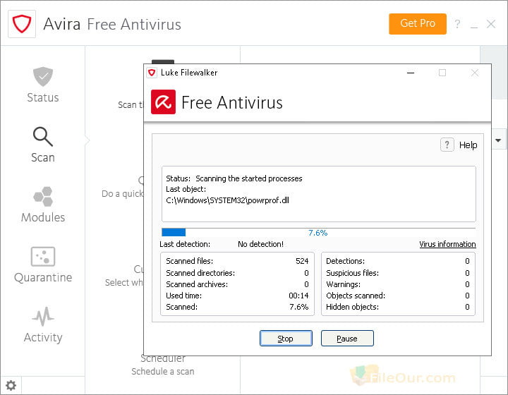 Avira Free Antivirus screenshot