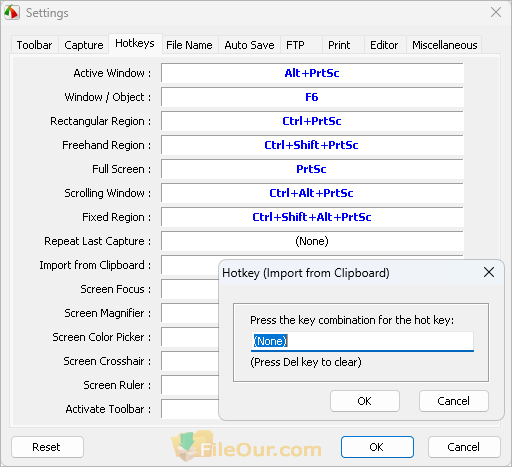 FastStone Capture hotkey screenshot