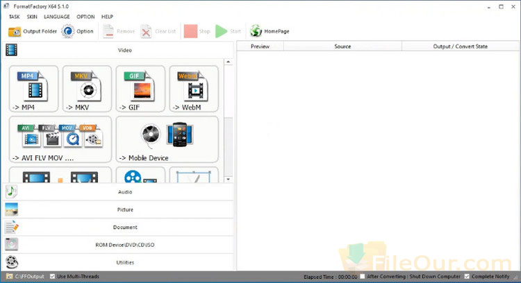 Download Format Factory full version for Windows