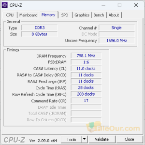 Snímka obrazovky CPU-Z_Memory