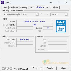 Zrzut ekranu CPU-Z_graphics