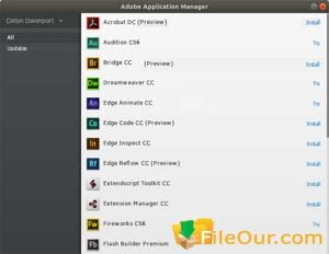 Tangkapan layar Adobe Application Manager 2024