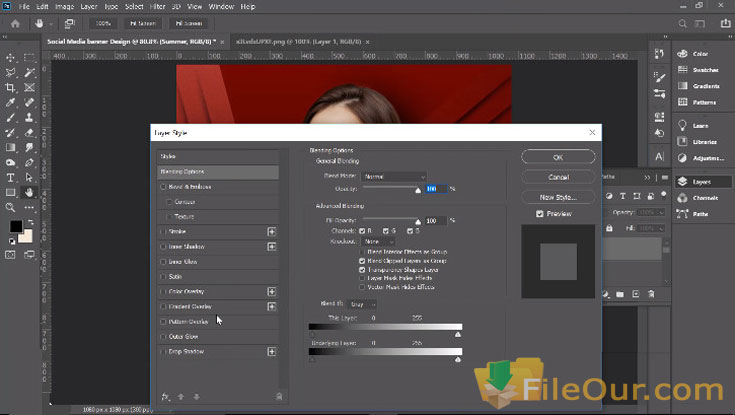Capture d'écran des paramètres Adobe Photoshop CC