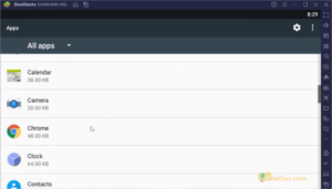 Скриншот доступа к приложениям BlueStacks