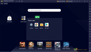 Zrzut ekranu głównego interfejsu instalatora BlueStacks offline