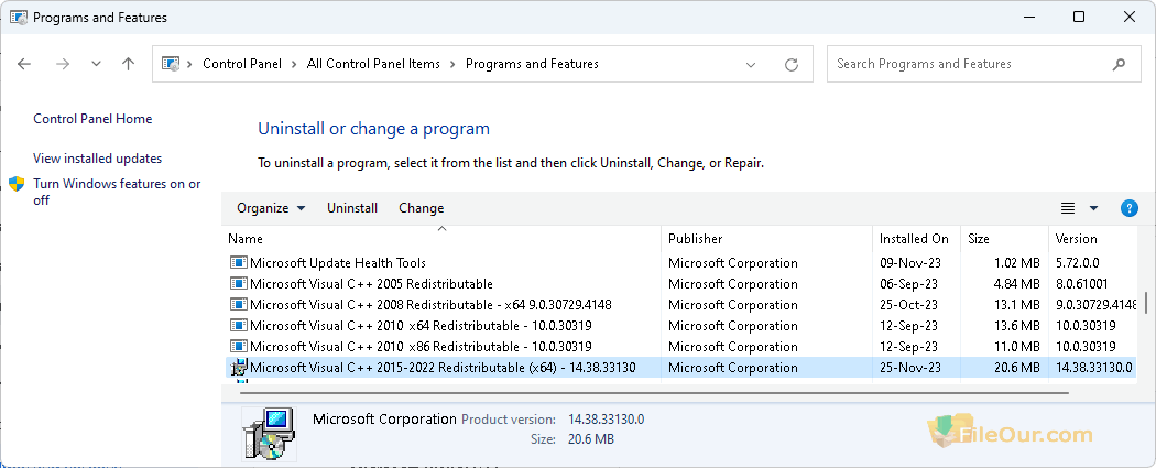 Penginstalan Paket Microsoft Visual C++ Redistributable