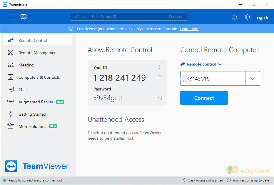 PC స్క్రీన్‌షాట్ కోసం TeamViewer తాజా వెర్షన్