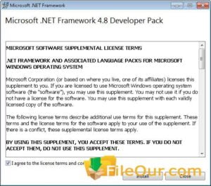 Здымак экрана Microsoft dot NET Framework 4.8