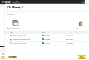 Norton Antivirus file cleaner