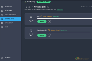 AVG TuneUp Optimized Disks screenshot