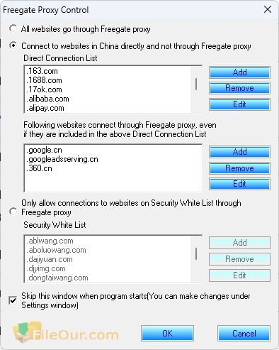 Freegate proxy kontrol