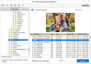 Snímka obrazovky Stellar Data Recovery 3