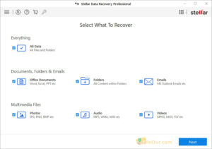 Snímka obrazovky Stellar Data Recovery, offline inštalátor Stellar Data Recovery