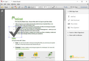 لقطة شاشة لبرنامج Adobe Reader XI 2
