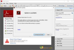 Captura de pantalla de Adobe Reader XI
