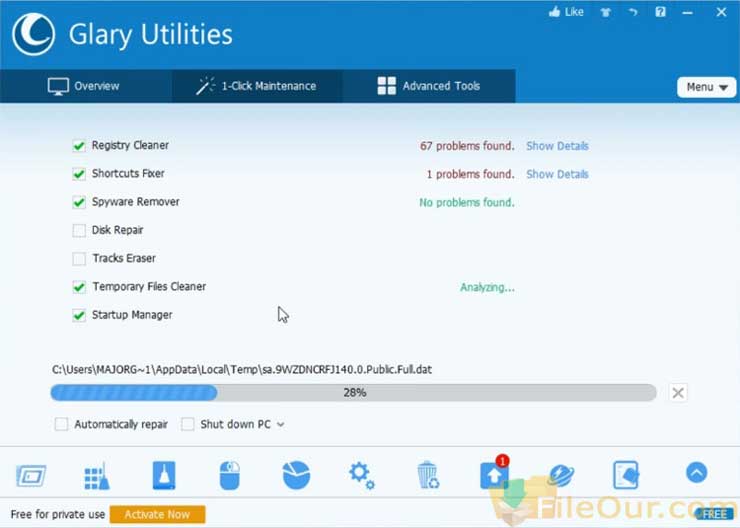 is glary disk cleaner part of glary utilities pro