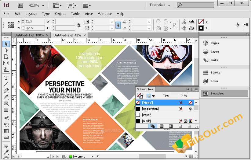 ภาพหน้าจอของ Adobe InDesign CS6