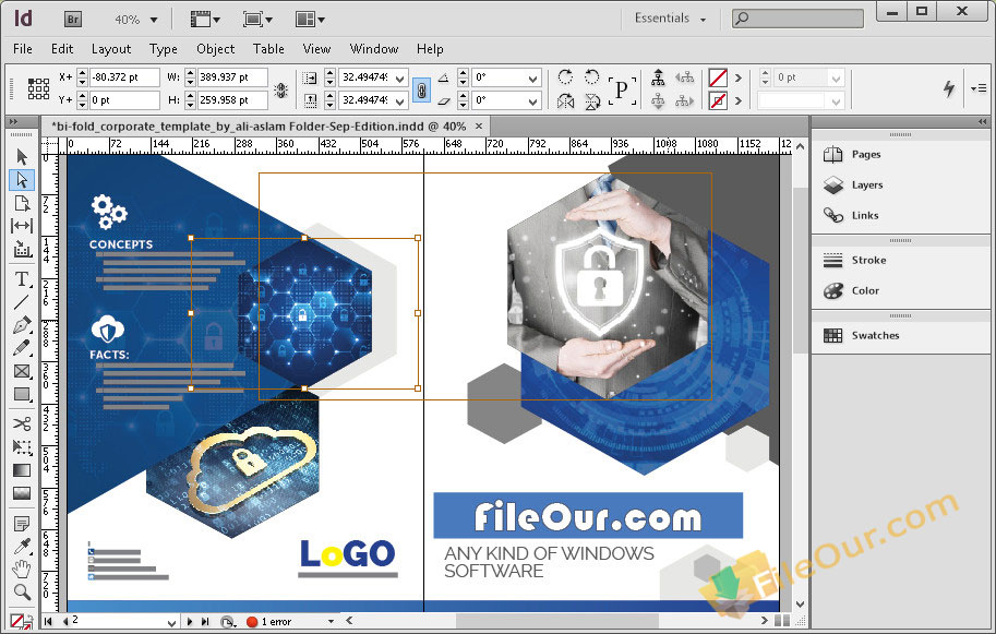 Tangkapan layar Adobe InDesign CS6 2