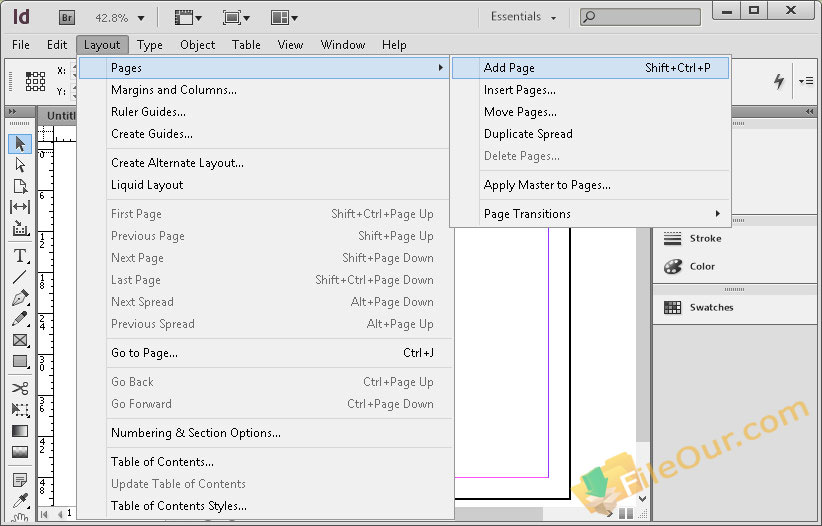 Tangkapan layar Adobe InDesign CS6 4