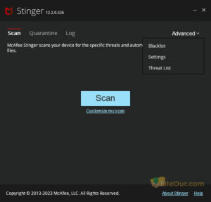 McAfee Stinger free Download for Windows screenshot