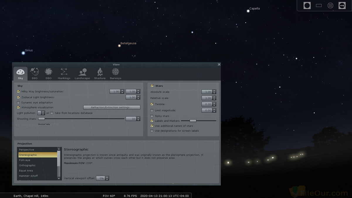 how to use stellarium software