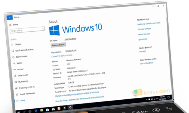 Windows 10 about system properties, windows 10 21h1 ISO Download 64-bit Google Drive