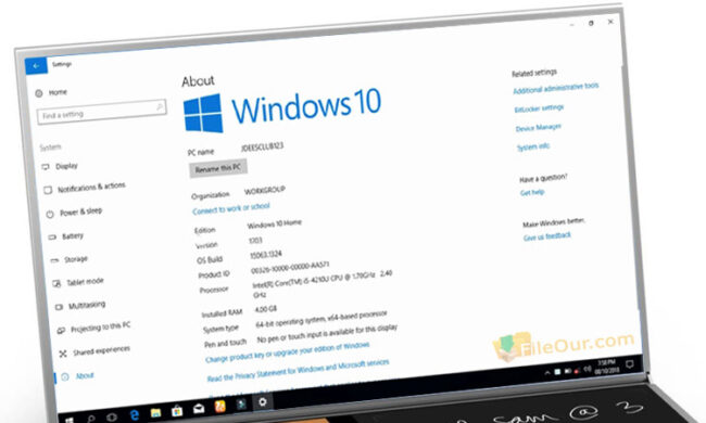 Tizim xususiyatlari haqida Windows 10, Windows 10 21h1 ISO 64-bitli Google Drive yuklab olish