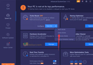 Advanced SystemCare Screenshot speed up PC