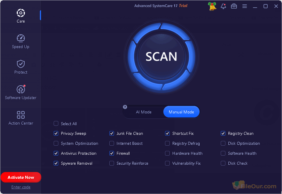 Capture d'écran d'optimisation Advanced SystemCare