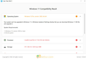 ดาวน์โหลดฟรี Can I Run Win11 เวอร์ชันเต็ม, ตัวตรวจสอบความต้องการของระบบ Windows 11 ฟรี, แอปตรวจสอบสุขภาพของพีซี Windows 11, ตัวตรวจสอบความเข้ากันได้ของ Windows 11