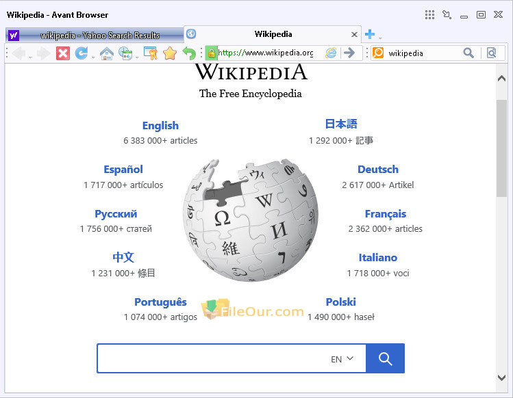 Schermata del browser Avant 2