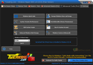 Tweaking.com Windows Repair Pro screenshot