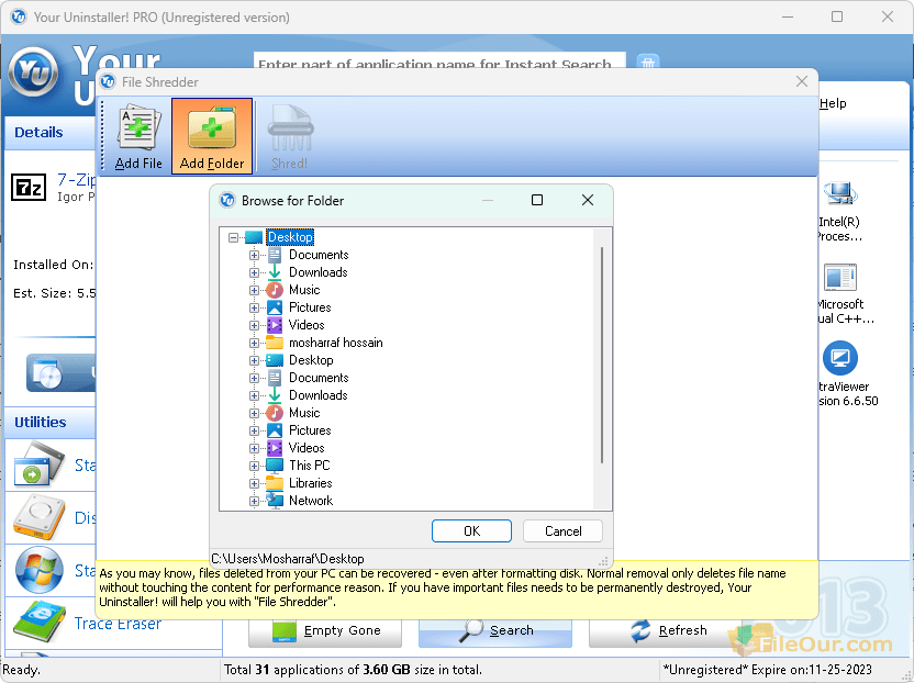 Ihr Uninstaller-Dateischredder