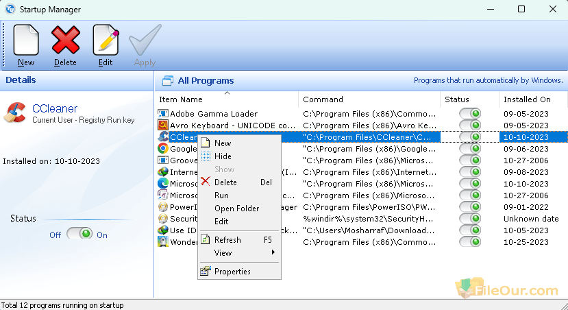 Din Uninstaller Startup Manager