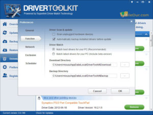 Driver Toolkit settings screenshot