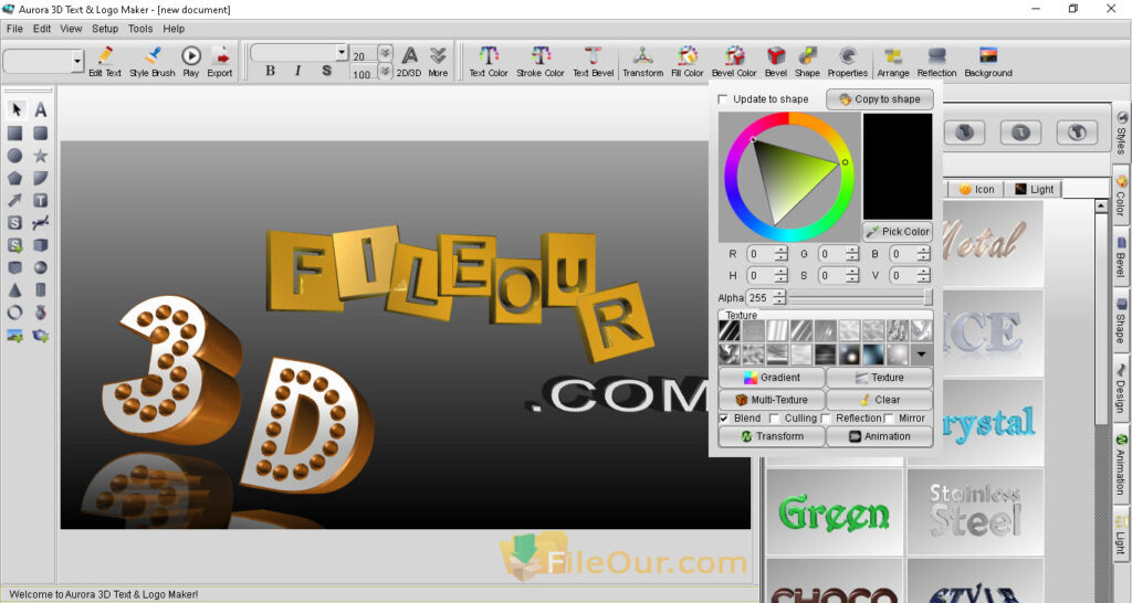 Download Aurora 3D Text & Logo Maker for PC (32/64bit)