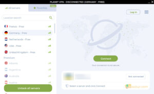 ภาพหน้าจอของ Planet VPN