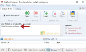 Web Email Extractor latest version for PC screenshot
