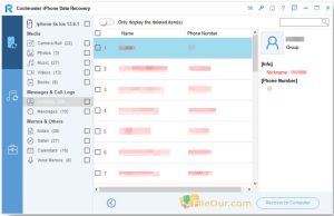 Coolmuster iPhone Data Recovery 32-64-bit Windows screenshot