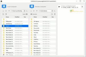 Tangkapan layar transfer file HopToDesk