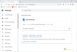 Cent Browser officielle download skærmbillede