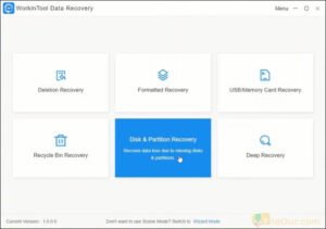 WorkinTool Data Recovery free Download for Windows screenshot