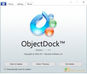 Екранна снимка на 32-64-битов Windows на ObjectDock