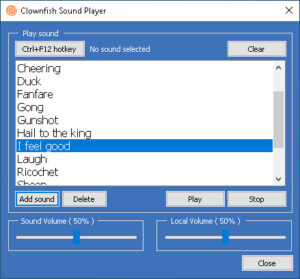 Zrzut ekranu Clownfish Voice Changer 32-64-bitowy system Windows