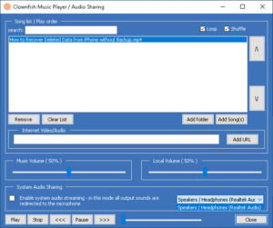 Zrzut ekranu programu Clownfish Voice Changer do pobrania za darmo dla systemu Windows