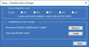 Tangkapan layar unduhan resmi Clownfish Voice Changer