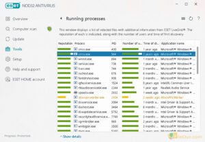 Скриншот загрузки официального антивируса ESET NOD32
