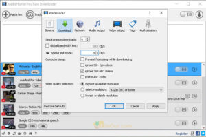 Capture d'écran Windows de MediaHuman YouTube Downloader 32-64 bits