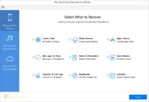 Snímek obrazovky Stellar Data Recovery pro iPhone 32-64-bit Windows